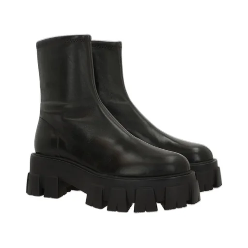 Prada Round-Toe Zipped Boots