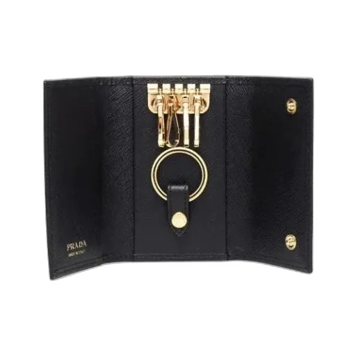 Prada Logo Plaque Tri-Fold Key Case