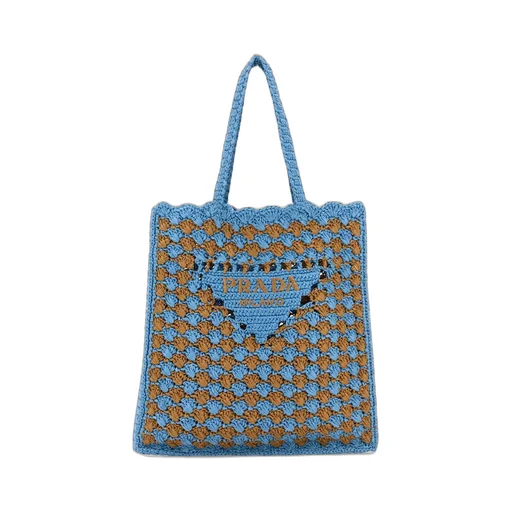 Prada Two-Toned Crochet Shopping Bag