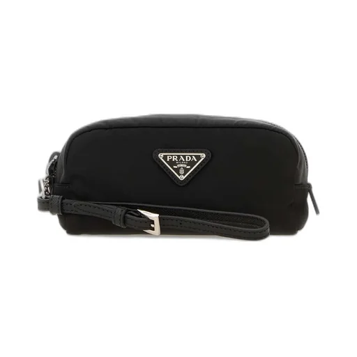 Prada Re-Nylon Triangle-Logo Zip-Up Pouch