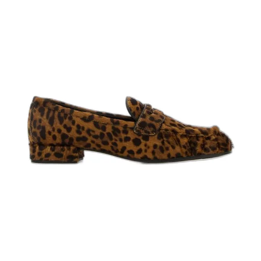 Prada Leopard-Pattern Penny Loafers