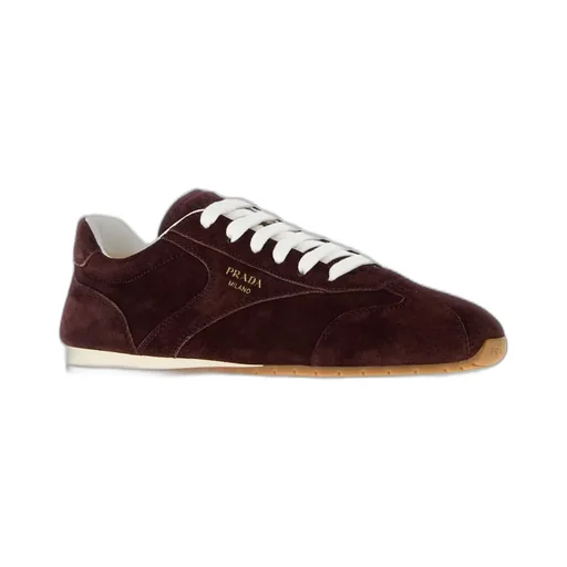 Prada Round-Toe Lace-Up Sneakers