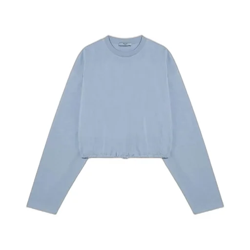 Prada Long-Sleeved Drawstring Jersey T-Shirt