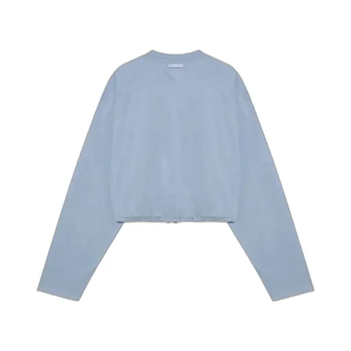 Prada Long-Sleeved Drawstring Jersey T-Shirt