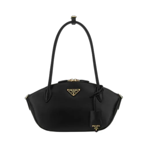Prada Logo Plaque Tote Bag