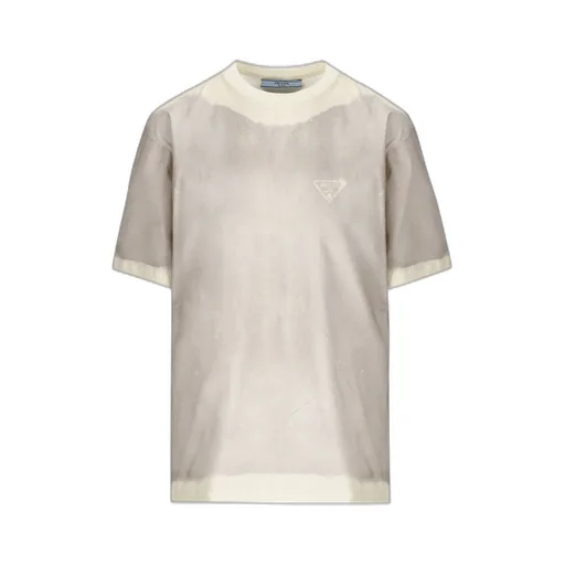 Prada Round-Neck Slit-Detailed Top