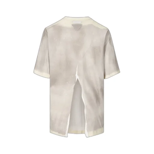 Prada Round-Neck Slit-Detailed Top