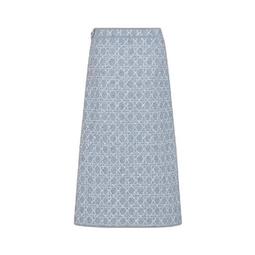Mid-Length Macrocannage Straight Skirt