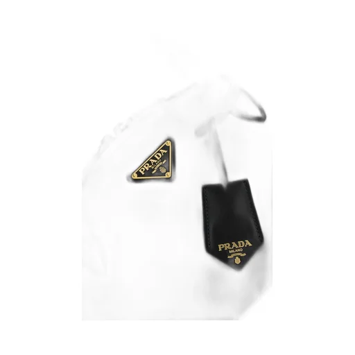 Prada Logo Plaque Tote Bag
