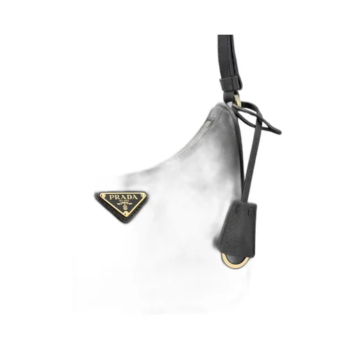 Prada Logo Plaque Zipped Shoulder Bag