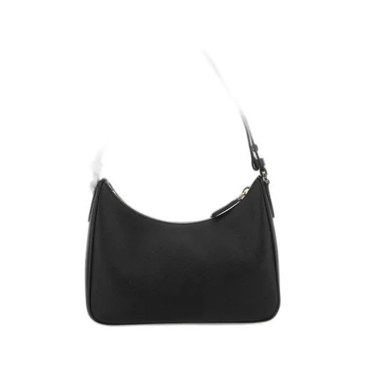 Prada Logo Plaque Zipped Shoulder Bag
