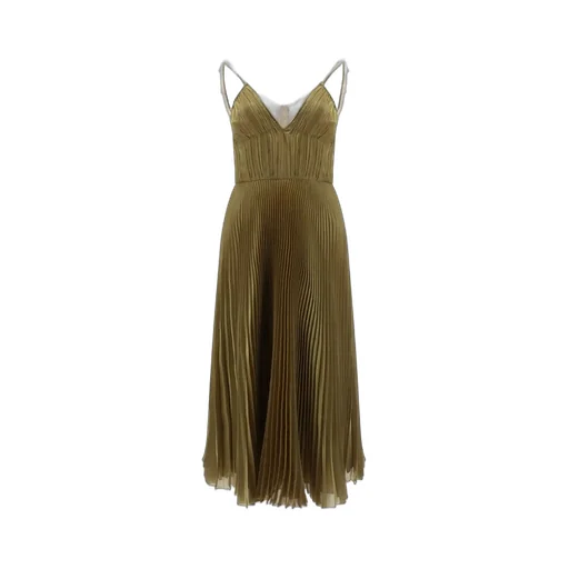 Prada Spaghetti Strap Pleated Midi Dress