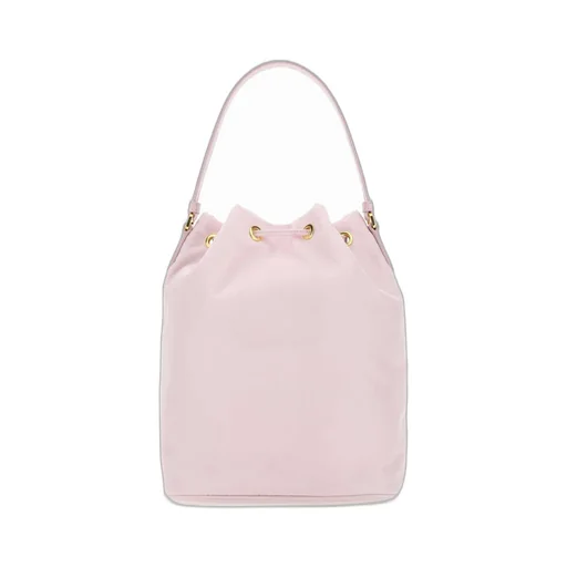 Prada Duet Logo Plaque Bucket Bag