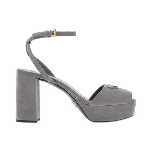 Prada Triangle-Logo Platform Sandals