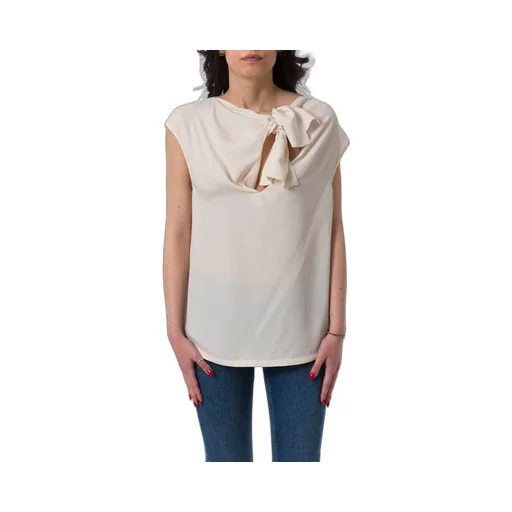 Pinko Bow-Detailed Sleeveless Crep Top