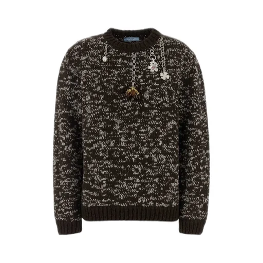 Prada Pendant-Detailed Crewneck Jumper
