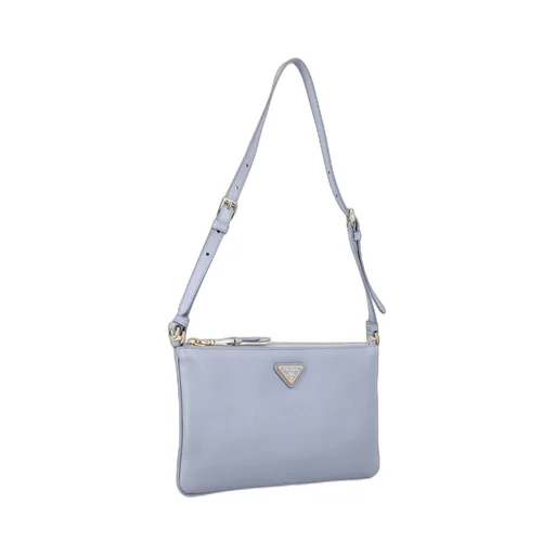 Prada Logo Plaque Zipped Shoulder Bag