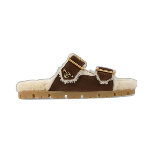 Prada Triangle-Logo Open-Toe Sandals