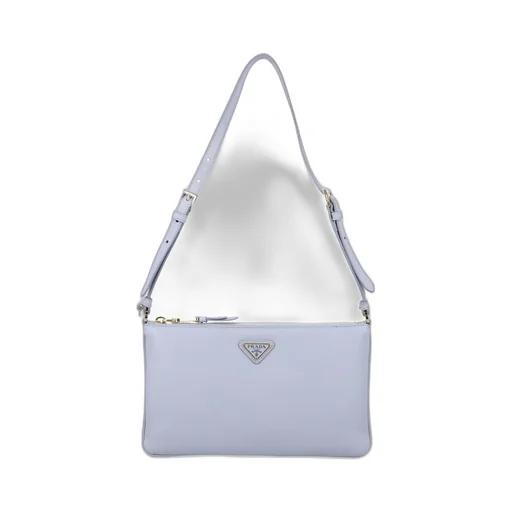 Prada Logo Plaque Zipped Shoulder Bag