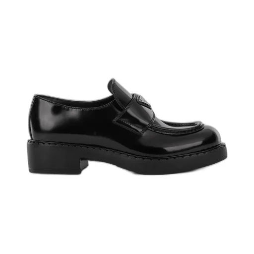Prada Logo Plaque Slip-On Loafers
