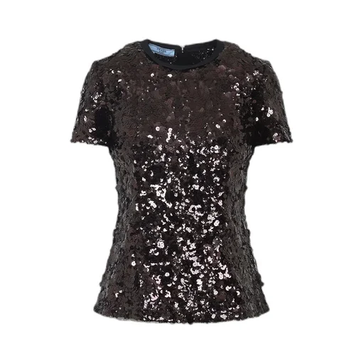 Prada Sequin Embellished Crewneck T-Shirt