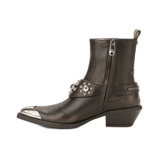 Pinko Tex Distressed Cowboy Ankle Boots