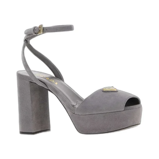 Prada Triangle-Logo Platform Sandals