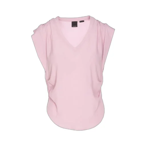Pinko V-Neck Curved Hem Blouse