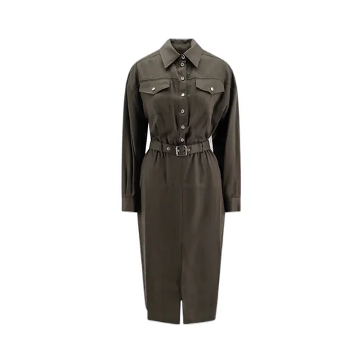 Pinko Utility-Style Belted Shirt Dress
