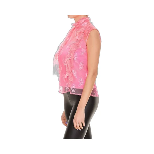 Pinko Ruffled High Neck Sleeveless Blouse
