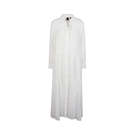 Pinko Broderie-Anglaise Detailed Maxi Shirt Dress