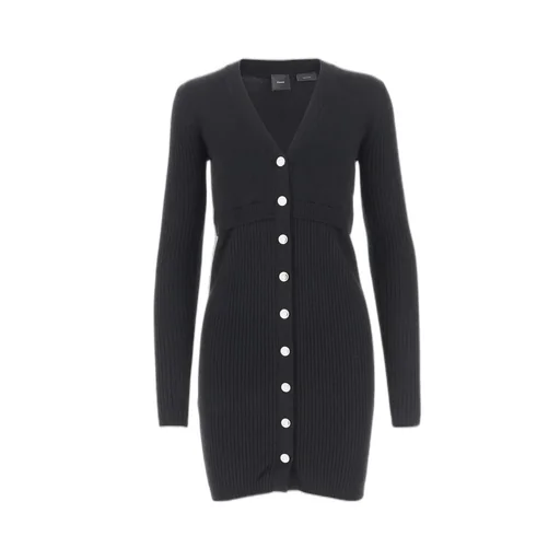 Pinko Long-Sleeved V-Neck Knitted Dress
