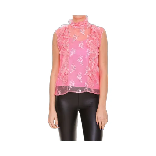 Pinko Ruffled High Neck Sleeveless Blouse