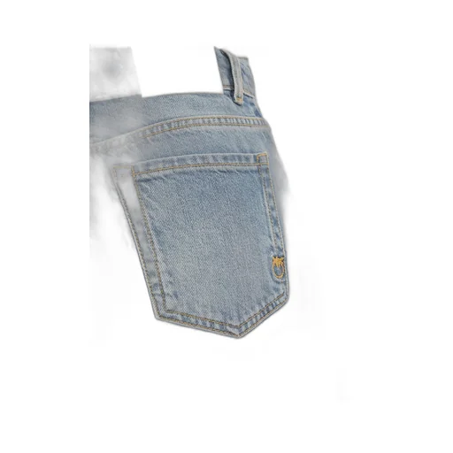 Pinko Logo Patch Straight Leg Jeans