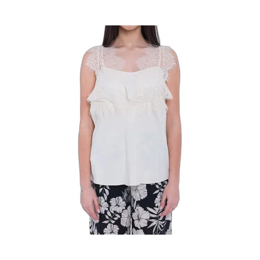 Pinko Lace-Trim Jacquard Sleeveless Top
