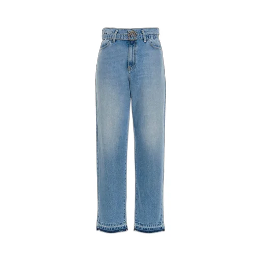 Pinko Logo Buckle High Waisted Jeans
