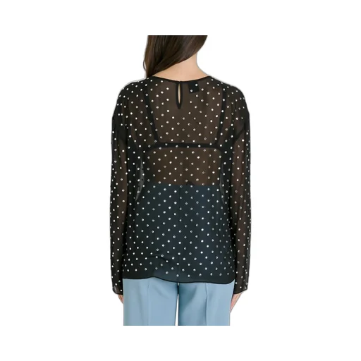 Pinko Polka Dot Crewneck Long Sleeved Blouse