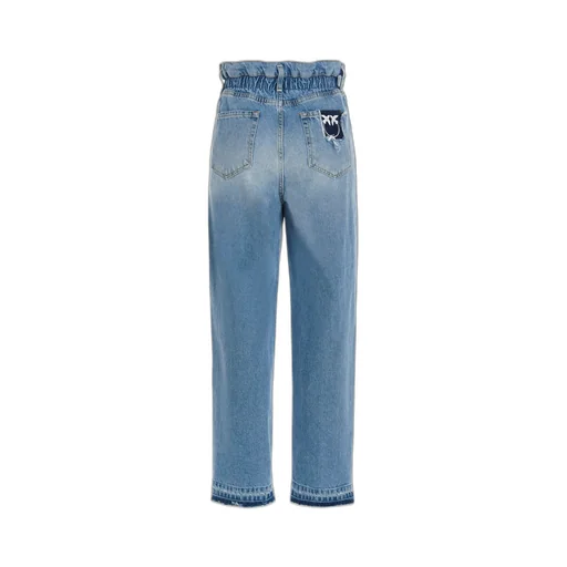 Pinko Logo Buckle High Waisted Jeans