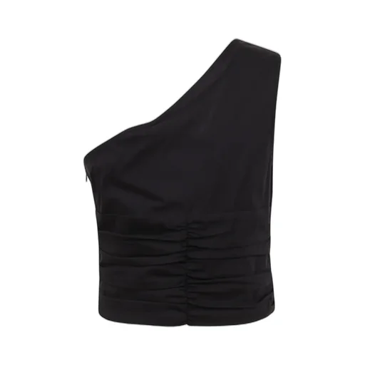 Pinko Ruched One Shoulder Cropped Top