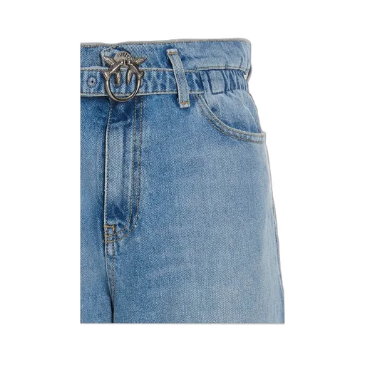 Pinko Logo Buckle High Waisted Jeans