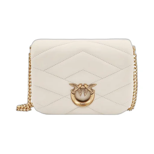 Pinko Love Birds Buckle Quilted Shoulder Bag