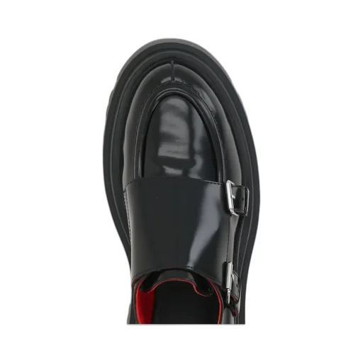 Plan C Double Strap Platform Flat Shoes