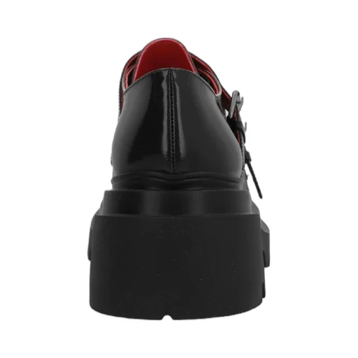 Plan C Double Strap Platform Flat Shoes