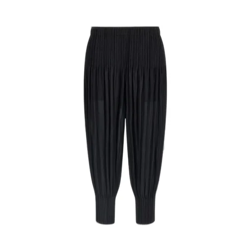 Pleats Please Issey Miyake Pleated Cropped Trousers