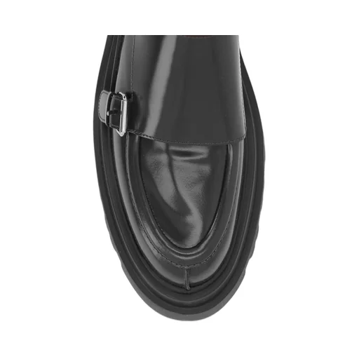Plan C Double Strap Platform Flat Shoes