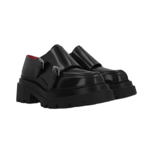 Plan C Double Strap Platform Flat Shoes