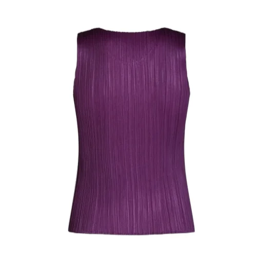 Pleats Please Issey Miyake Crewneck Sleeveless Top