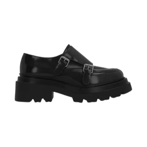 Plan C Double Strap Platform Flat Shoes