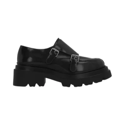 Plan C Double Strap Platform Flat Shoes