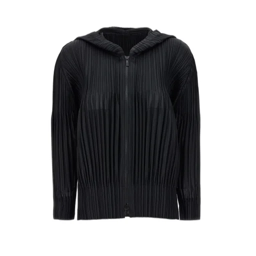 Pleats Please Issey Miyake Fluffy Basics Hooded Blouse